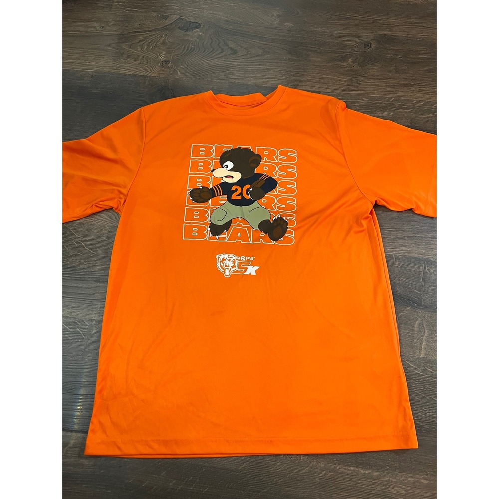 Team 365 Chicago Bears PNC 5K Mens Orange Performance Graphic T-Shirt Large